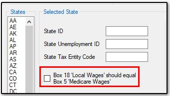Box 18 Local Wages